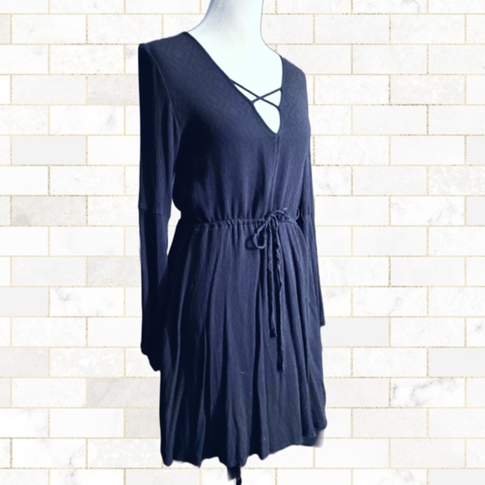 Navy Blue Long Sleeve Renaissance Bohemian Dress
